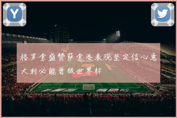 格罗索盛赞萨索洛表现坚定信心意大利必能晋级世界杯